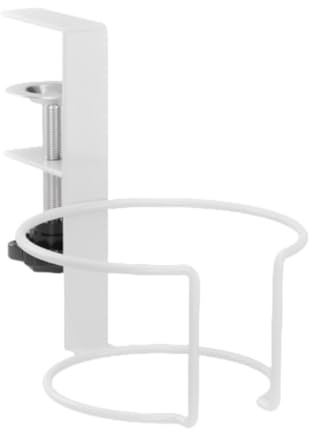 Colcolo Desk Cup Holder Tabletop Organizer Easily Install Office Gaming Desk Accessories Water Bottle Rack Clip on Table Cup Holder, White