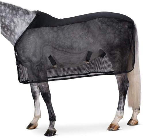 Manta mosquitera Ajustable para Caballos, protección UV y Malla Transpirable para Caballos Reales, Manta mosquitera con Hebilla, Exterior para Reales.