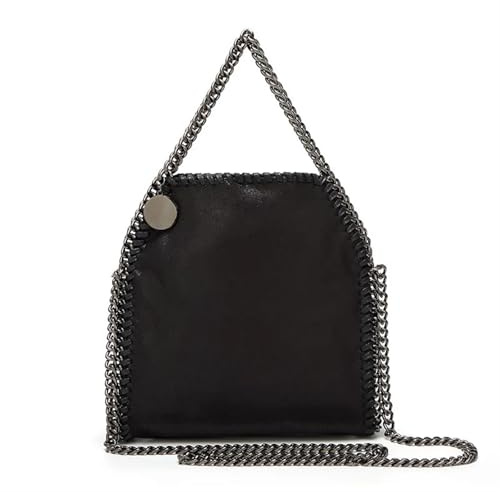 Ayztantine Damen Crossbody Kette Handtaschen Weiche Schulter Tragetaschen Mode Stil Damen Umhängetasche(Black)