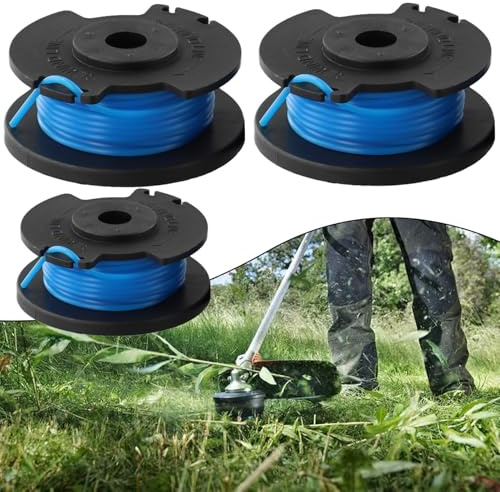 Yuanpgky RAC125 Lot de 3 bobines de rechange pour débroussailleuse Ryobi RLT1830H13 RLT1825LI OLT1831S 1,6 mm avec changement sans outil