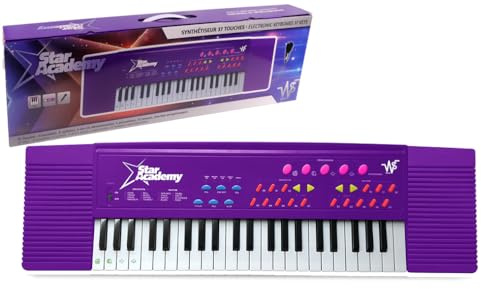 WS - Synthesizer - Offizielle Lizenz Star Academy - 37 Tasten - Einführung - 610809SA - Violett - Keyboard - Musik - Instrument - Klavier - Sänger - Mikrofon - Ideal für Anfänger