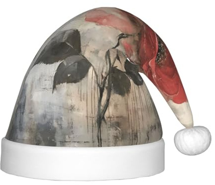 WZYCWB Chapeau de fête de Noël amusant avec motifs roses en fleurs