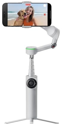 Insta360 Flow 2 Pro, KI-Smartphone-Gimbal mit Apple DockKit, Stativ/Selfie-Stick integr., mobiler Vlog-/Reise-Stabilisator, innovatives 360°-Schwenk-Tracking, frei neigbar, Creator-Bundle Grau