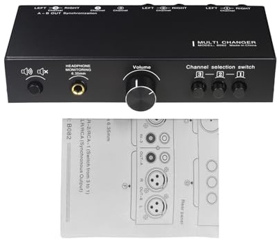 VGEBY 3 In 3 Out Sound Signal Switcher Balanced Line Selector Input Switch with Mute Switch Headphone Output for Speakers Power Amplifiers Active Speakers