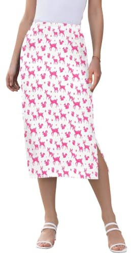 Klassiska midi-kjolar för kvinnor elastisk hög midja | Draperad ribbad stickad sidoslitsfåll för arbetsplatsen shopping vänner fest bankett klubb bal