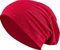 Jersey Baumwolle elastisches Long Slouch Beanie Unisex Herren Damen mit Strass Stern Steinen Mütze Heather in 35 (7) (Dark Red)