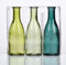 Unbekannt Sandra Rich. Glas VASE Bottle groß. 3 kleine Flaschen ca 18,5 x 6,5 cm. Petrol - GRÜN. 1165-18-51