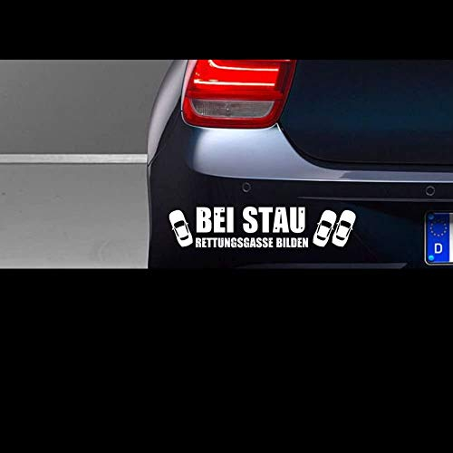 myrockshirt Bei Stau Rettungsgasse bilden ca. 20 cm Aufkleber,Sticker,Autoaufkleber,Heckscheibe,Lack,Auto,Feuerwehr,Rettungsdienst,Retter + Bonus Testaufkleber Estrellina-Glückstern ®, gedruckte