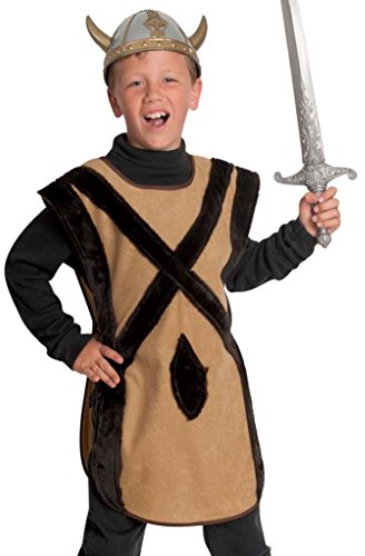 KarnevalsTeufel.de Kinder-Kostüm Nordmann, einteiliger Überwurf für Wikinger, Barbaren und Ritter (128/140)
