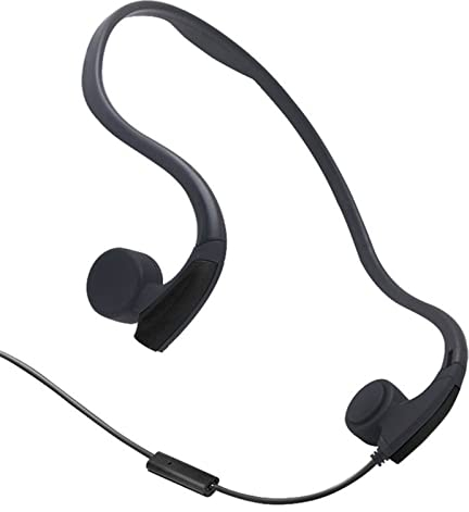 GZCRDZ Cuffie con Conduzione Ossea con Microfono Stereo Aperto Cuffie Sportive con Microfono Riduzione del Rumore (Nero)