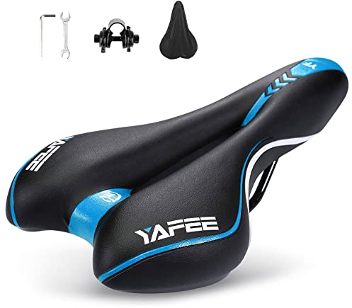 ENJOHOS Fahrradsattel, Fahrradsitz Wasserdicht PU für Mountainbike Trekking Tourensattel Rennrad (Blau)