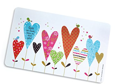 Praisent Frühstücksbrettchen 'Gott sei Dank, dass es dich gibt' - Melamin, 23,5 x 14,5 cm, Mehrfarbig