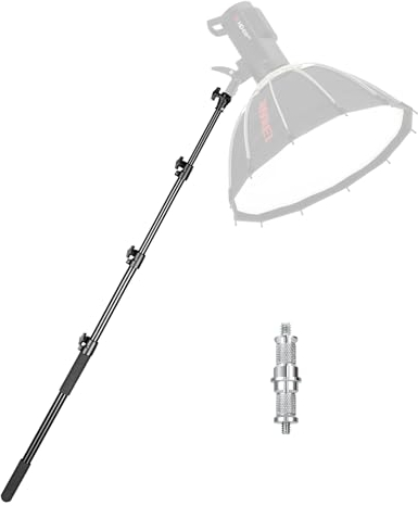 JINBEI HD-230 Tragbarer Lichtständer mit 6,35 mm Adapter, Teleskopstange mit einfachen Drehverschlüssen, Unterstützung für Studio-LED-Panel, Speedlite-Reflektor