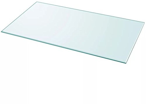 Tidyard Dessus de Table en Verre Trempé Rectangulaire - Transparent 1200 x 650 mm pour Tables à Manger et Tables Basses
