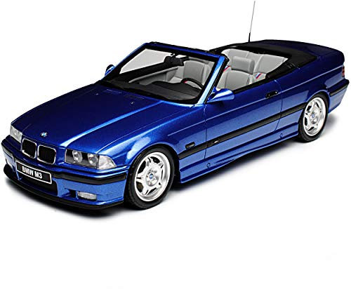 B-M-W 3er E36 M3 Cabrio Blau 1990-2000 Nr 279 1/18 Otto Modell Auto mit individiuellem Wunschkennzeichen