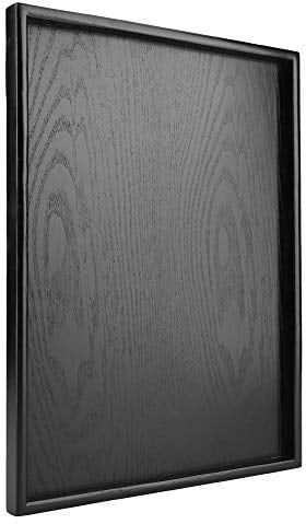 Grand Plateau de Service rectangulaire en Bois, 40 x 30 cm Bois Massif Thé Café Snack Food Repas Plateau de Service Plateaux d’Assiette, pour Patio, Restaurant, BBQ, Party