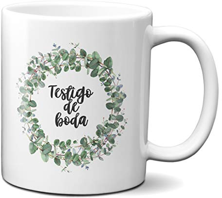 Planetacase - Taza de Cerámica 330 mL - Diseño Original para Regalar - Apta para Microondas y Lavavajillas - Ideal para Testigos de Boda - Altura 9,5 cm, Testigo, 1 Unidad, Cerámica