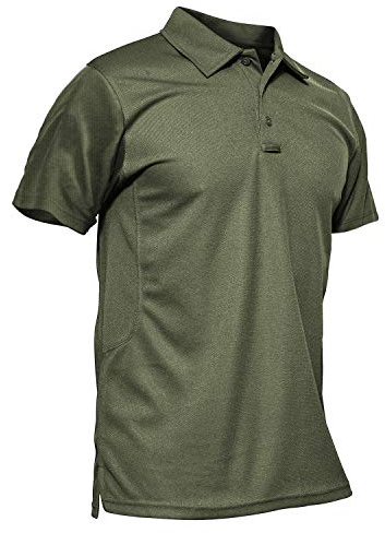 KEFITEVD Men's Quick Dry Polo Shirts Summer Golf Shirt Lightweight Breathable Fishing T Shirts,Army Green,XL