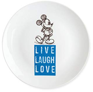 Egan Plato Postre Mickey Live Laugh Love, Azul, Multicolor, pequeño