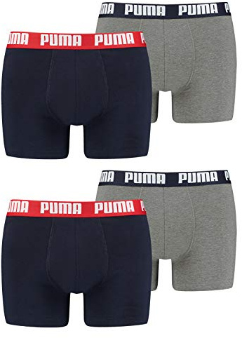PUMA Herren Boxershorts Unterhosen 4er Pack, Wäschegröße:L, Artikel:-036 blue/grey Melange