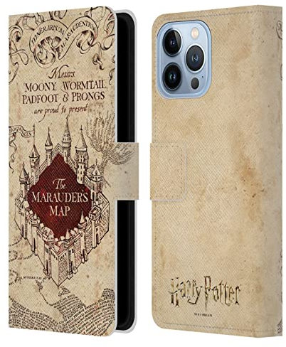 Head Case Designs Officially Licensed Harry Potter The Marauder's Map Prisoner Of Azkaban II Leather Book Wallet Case Cover Compatible With Apple iPhone 13 Pro Max