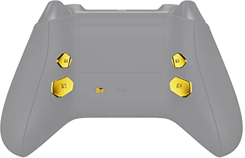 eXtremeRate Palettes de Remplacement pour Xbox Series X/S Manette, Boutons Arièrre de Remplacement pour Xbox Series X/S Manette, K1 K2 K3 K4 Boutons pour Hope Remap Kit, Doré Chromé