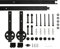 Système de Porte Coulissante, Kit de Rail pour Porte Coulissante, Rail + Roulette, 200cm porte de grange suspendu rail grande roue type emballage en coton non perlé