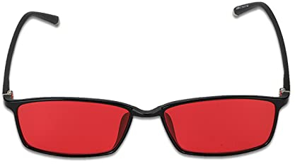 HODERDS Farbenblinde Brille, Korrekturbrille Rot Grün Blindheit Schwäche Sehkraftverbesserungsbrille, Entwickelt Für Rot-Grün-Blinde In Kunst- Und Chemiegebäuden(Size:13.8x3x14.7cm,Color:rot)