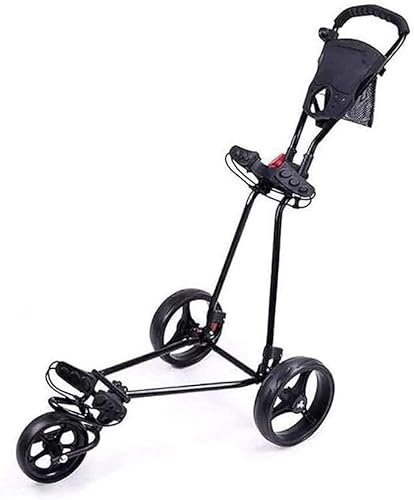 Golf Trolley Golf Trolley Golf Cart Leicht faltbar mit 360 drehbarem Vorderrad, eine Sekunde zum Öffnen und Schließen des 3-Rad-Golfwagens