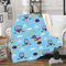 Kuscheldecke Blaue Lila Karikatur Decke Flanell Lammwolle Fleecedecke Doppelseitiges Design Fleecedecke Flauschig Decken Blanket Sofadecke Pflegeleicht Felldecke Wolldecken für Couch 130x150cm