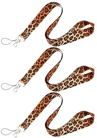 STOBOK 3stücke Leopard-print Schlüsselbänder Lanyards Für Handy Ausweis Kamera Strapazierfähig Und Modisch Für Damen Und Herren