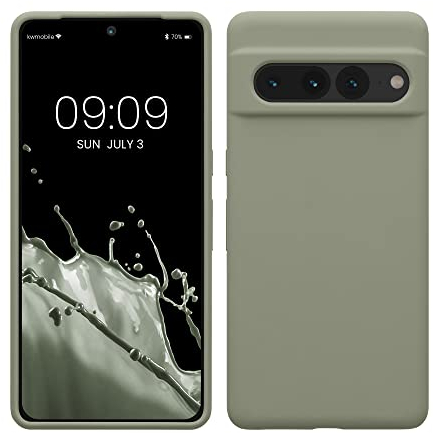 kwmobile Case Compatible with Google Pixel 7 Pro Case - TPU Silicone Phone Cover with Soft Finish - Gray Green