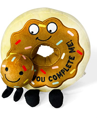 Punchkins You Complete Me Adult Chocolate Doughnut Theme Plushie