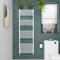 NRG Straight Gloss White Bathroom Heated Towel Rail Radiator Central Heating Ladder Rad Warmer 1800x600mm