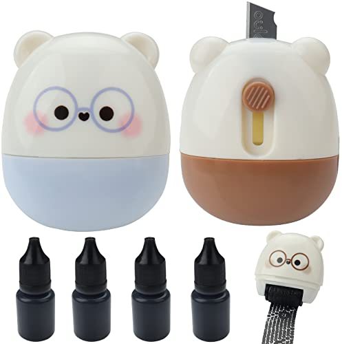 2 Stück Box Öffner Applikator Selbstklebend Box Öffner Breite Rolle Sicherheitstempel mit 4 Füllstoffen