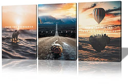 Mindset Is Everything Wandkunst, 3 Stück, inspirierende Unternehmer, Poster, Gemälde, Kunstwerk, Dekor für Büro, Schlafzimmer, Wohnzimmer, fertig zum Aufhängen