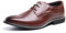 Anzugschuhe Herren Oxford Derby Schuhe Brogues Lederschuhe Hochzeitsschuhe Schnürhalbschuhe Klassischer Business Schnürschuh 1016 Braun Größe 38