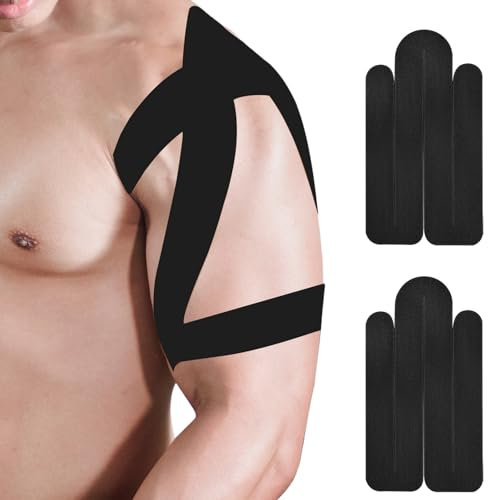 Tedious Sporttape Sportliche Kinesiologie | Atmungsaktives elastisches Sportband - Sporttape für Knie, Schulter und Ellenbogen, vorgeschnittene Streifen zur Linderung von Muskelschmerzen