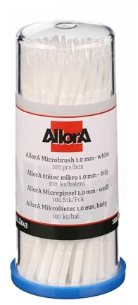 AllorA Micropinsel, Lacktupfer, Micro Applikatoren Pinsel, fusselfreies Reinigungsstäbchen (100 Stück in der Box) (1.00 mm weiß (fein))