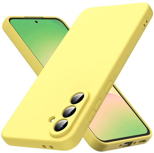 Byvuwiay Hülle kompatibel mit Samsung Galaxy A56 5G Hülle, weiche TPU Flüssigsilikonhülle, Handyhülle Stoßfest Kratzfest Schutzhülle Samsung Galaxy A56 5G Case, Gelb