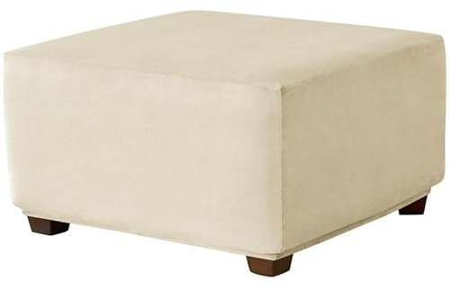 Ottomane Schonbezug Hockerbezug, Hocker Hussen für Quadratische Fußhocker 60x60 /40x40cm, Stretch Samt Bezug Ottomane Abdeckung Überzug Hocker Protector Waschbar Hockerabdeckung ( Color : #7 , Size :