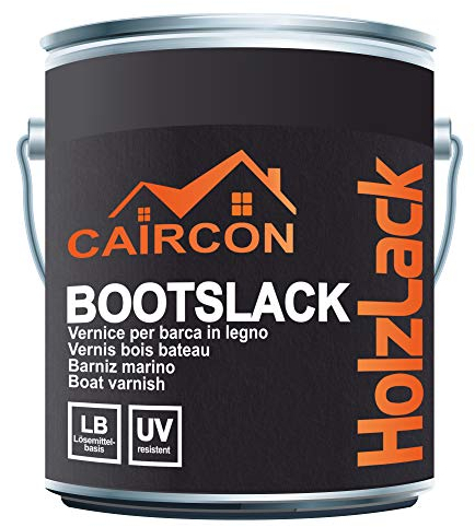 Bootslack für Holz Metall Gartenmöbel Holzlack Yachtlack Matt Schwarz - 5L