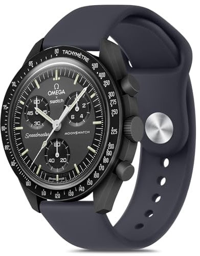 Meliya Uhrenarmbänder für Moonswatch-Uhr, weiches Silikon, kompatibel mit Omega X Swatch Moonswatch Speedmaster, Rolex, Seiko, 20 mm Uhr, Swatch Omega Moonswatch Speedmaster, Ersatzband für Damen und