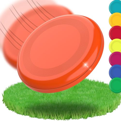 Frisbee Scheibe 'Space Flyer' Ø 22 cm - Wurfscheibe perfekt für Kinder, Erwachsene oder als Hundefrisbee - Vielseitiges Outdoor Spielzeug für Garten, Strand & Wasser, Farbe:standard-orange