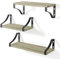 edihome, Estanteria Pared, Baldas Pared, 3 Niveles, Repisas Flotantes, Estantes de Pared de Madera Natural, Decoracion, Ideal para Salon, Dormitorio, Baño (Nogal Americano)