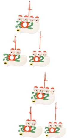 IMIKEYA 6 STK Älterer Maskenanhänger Weihnachtsschmuck 2020 Weihnachtsbaumschmuck 2020 Weihnachtsschmuck Weihnachten DIY Handwerk Krippendekor Weihnachtsdekoration PVC