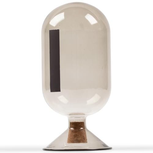 MILAVERA Premium Rauchglas Glocke - Deko Glas mit Klöppel - Halter für Lange Streichhölzer für Kerzen, Kamin, Badzubehör, Badesalz - inklusive aufsteckbarem Streichholzklöppel (Keine Streichhölzer)