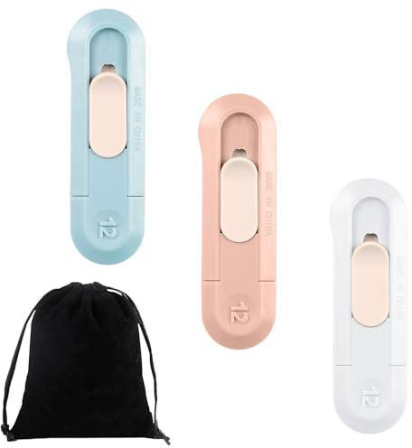 3 Pack Box Cutter Safety Knife Paper Knife Box Opener Tool Applies to Office School and Home, Mini Box Knife for Opening Boxes Box Opener Safety Knife Letter Openers Parcel Opener Cutter (Long Style)