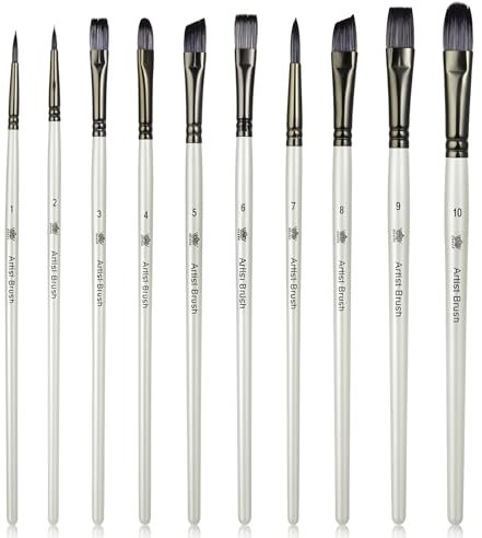 Paint Brushes Art 10 PCS Small Paint Brush Set Paintbrushes for Art Acrylic Paint Brushes Paint by Number Brushes Fine Adult Art Paint Brush for Watercolor Oil Gouache Face Craft Miniatures Painting