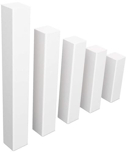 Reese Universal Sockelleisten | Ecken Eckblöcke Ecktürme Eckstäbe für alle Fussleisten | Economy ohne Fase | 65 mm | MDF Weiß